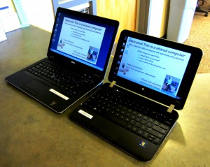 laptop next to netbook