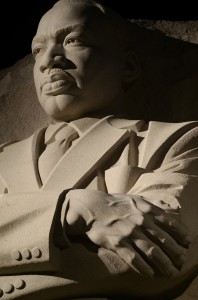 Martin Luther King memorial at night