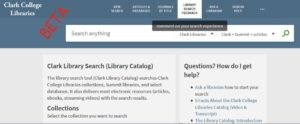 New Library Catalog 2018 Beta Homepage