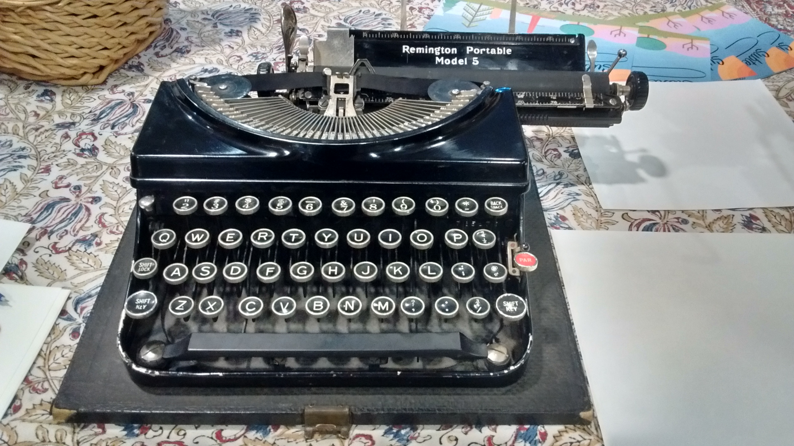 closeup of vintage remington typewriter