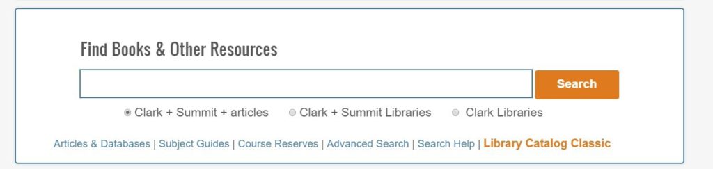 Screenshot of Find Books & Other Resources