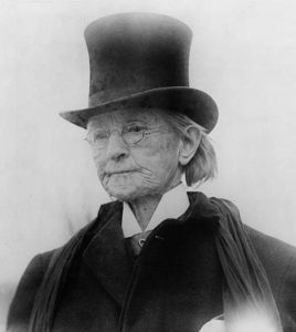Photo of Dr. Mary Edwards Walker in a top hat. Taken around 1911.