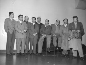 Archive photo of nine members of the "Hollywood Ten".