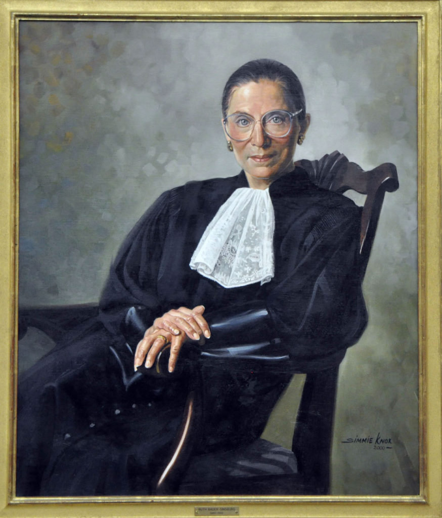 Portrait of Justice Ruth Bader Ginsberg sitting C 2012
