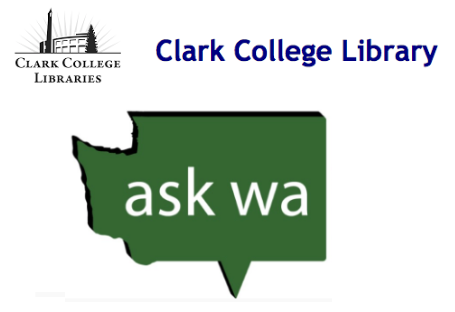 Clark College Libraries and Ask WA logos