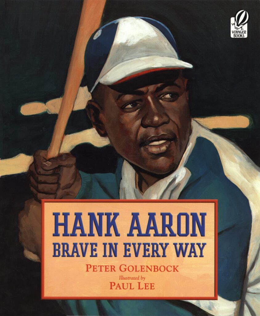 Cover of Hank Aaron: Brave in Every Way showing Hank with a baseball bat