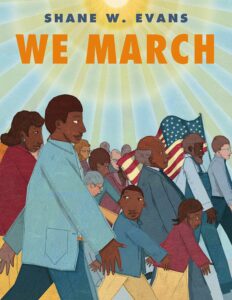 Cover of We March showing primarily people of color walking